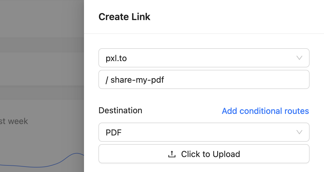 Attach a PDF to a short link