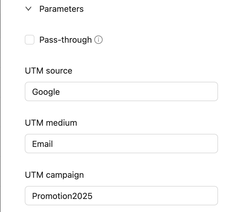 Add UTM parameters to a short link