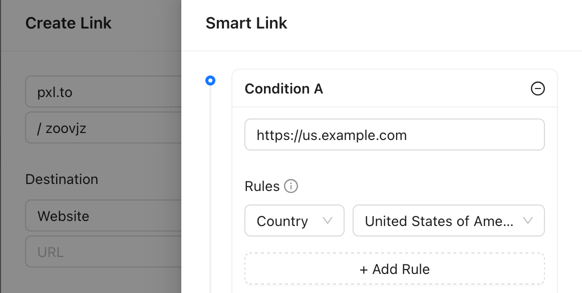 Smart links to manage redirects based on country