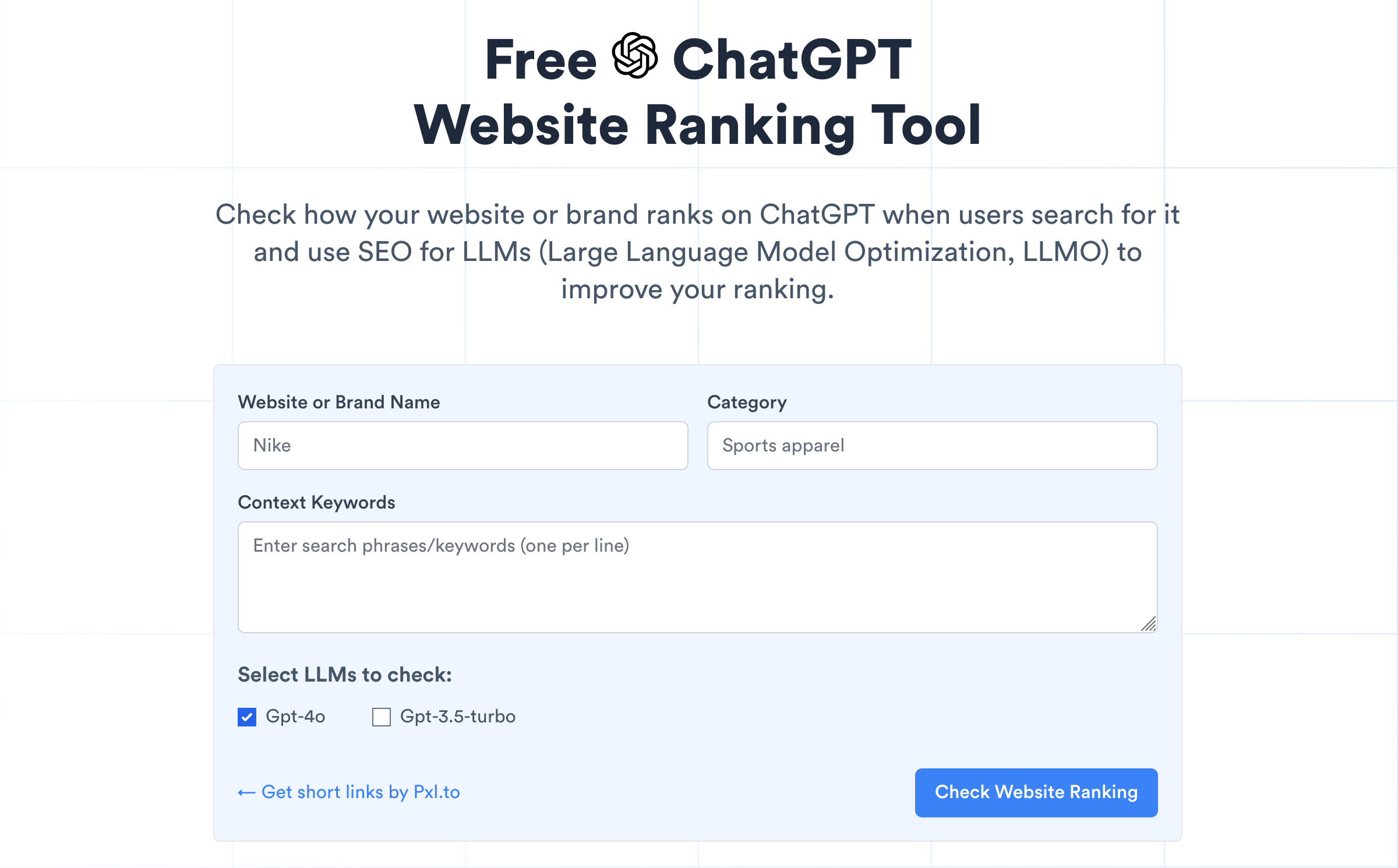 Free ChatGPT Website Ranking Checker