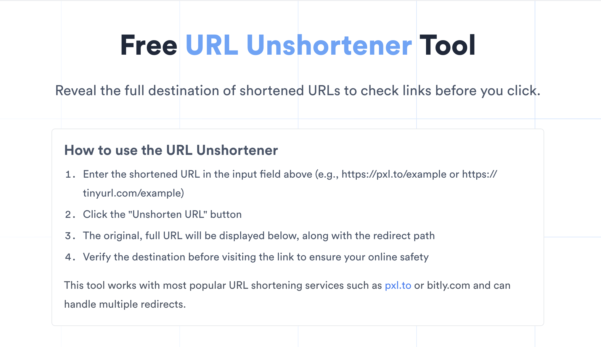 Free URL Unshortener Tool